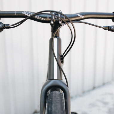 Front view of Borough handle bars and headtube