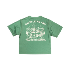 Cropped ActiviTEE - Shuttle Me Sage Green - OBED Bikes