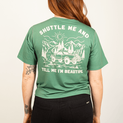 Cropped ActiviTEE - Shuttle Me Sage Green - OBED Bikes