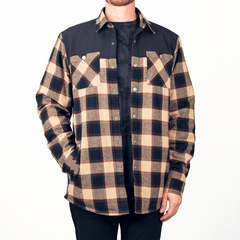 Flannel Jacket - Navy/Tan Plaid - OBED Bikes