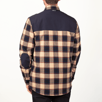Flannel Jacket - Navy/Tan Plaid - OBED Bikes