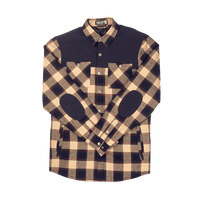 Flannel Jacket - Navy/Tan Plaid - OBED Bikes