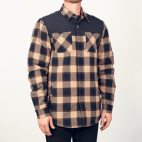 Flannel Jacket - Navy/Tan Plaid - OBED Bikes