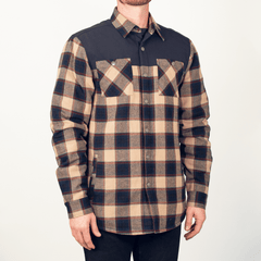 Flannel Jacket - Navy/Tan Plaid - OBED Bikes