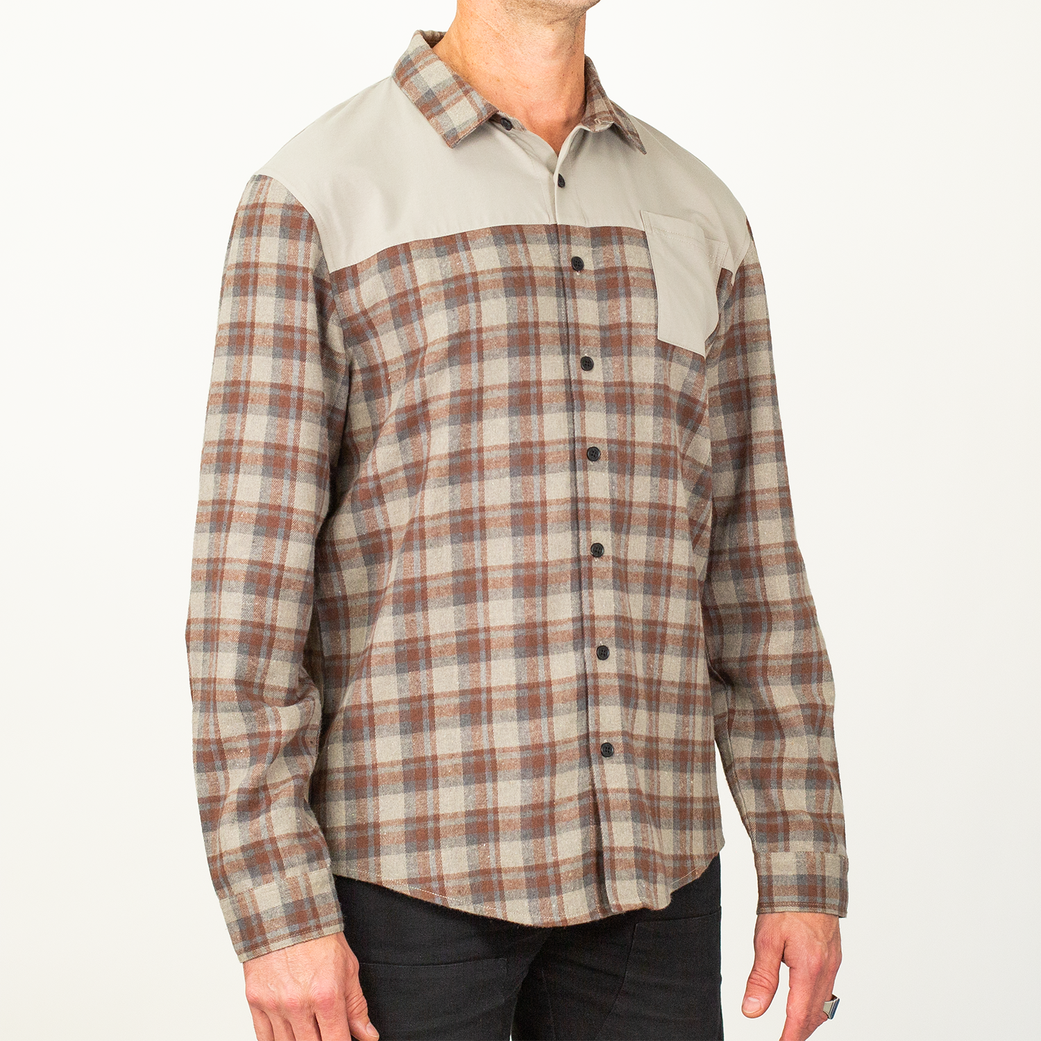 FlexTop Flannel - Saddle Brown/Sand
