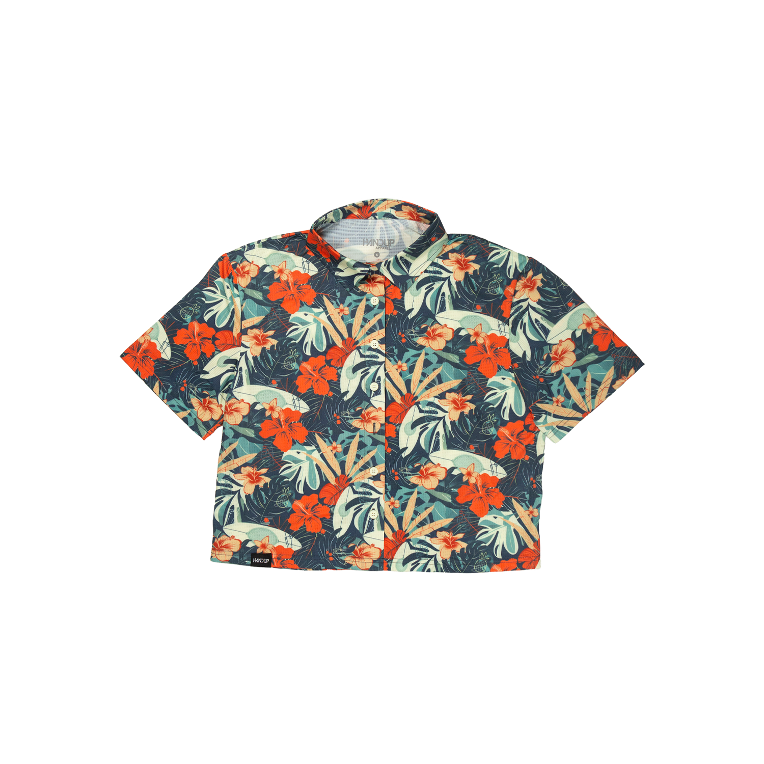 Cropped FlexGRID Button Up - Paradise Pedal