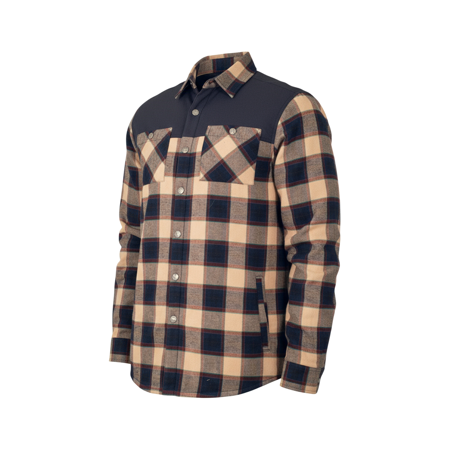 Flannel Jacket - Navy/Tan Plaid