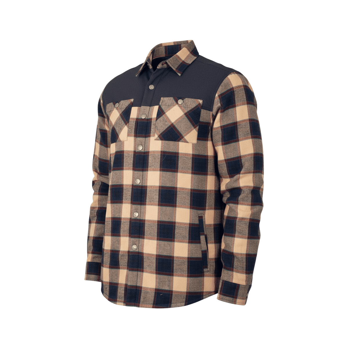 Flannel Jacket - Navy/Tan Plaid - OBED Bikes