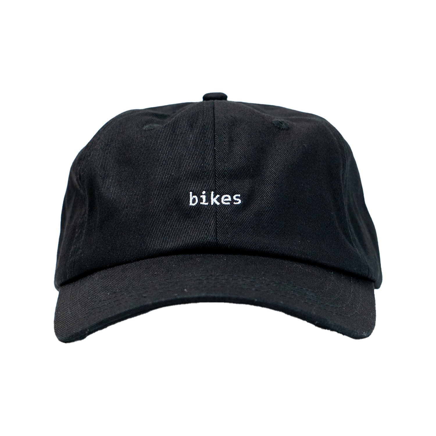 Unstructured Dad Hat -  Black "Bikes"
