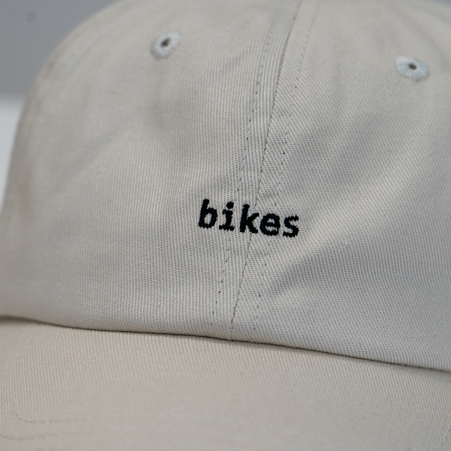 Unstructured Dad Hat - Ivory "Bikes"