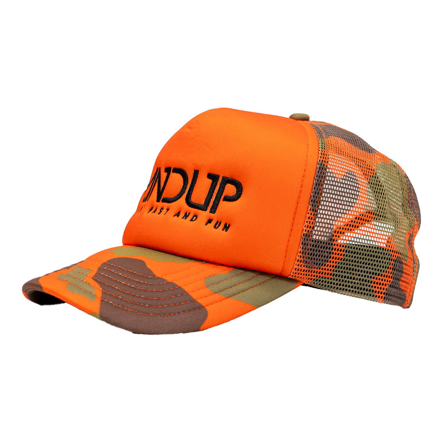 Foam Trucker Hat - Orange Camo