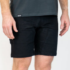 WorkHorse Stretch Canvas Short - Pure Black - OBED Bikes