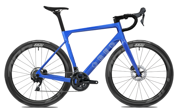 Obed RVR endurance bike in Velocity Blue with Zipp carbon wheels and Shimano components	